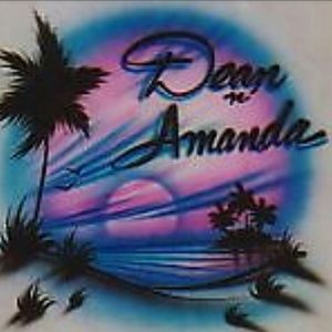 COPY - PINK N BLUE BEACH SCENE Custom Airbrushed T-shirt